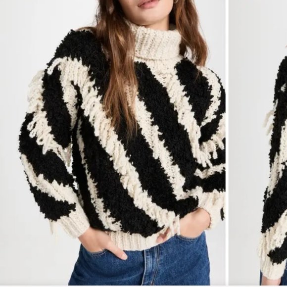 Zimmermann Women Cosmic Stripe Wool Blend Turtleneck Sweater Sz 2 US 6-8 NWT - Picture 1 of 7